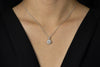 0.45 Carats Total Brilliant Round Diamond Cluster Pendant Necklace in White Gold