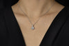0.45 Carats Total Brilliant Round Diamond Cluster Pendant Necklace in White Gold