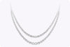 12.94 Carats Total Round Diamond Double Strand Riviere Tennis Necklace in White Gold