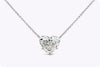 7.05 Carat Total Heart Shape Diamond Pendant Necklace in White Gold