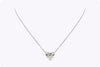 7.05 Carat Total Heart Shape Diamond Pendant Necklace in White Gold