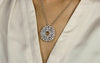 2.94 Carats Total Round Cut Diamond Open-Work Circle Pendant Necklace in White Gold