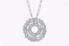 2.94 Carats Total Round Cut Diamond Openwork Circle Pendant Necklace in White Gold