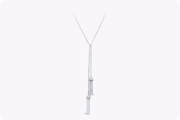 Ivanka Trump 116.77 Carats Total Briolette Diamond Tassel Necklace in White Gold