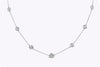 3.01 Carats Total Brilliant Round Cut Diamond by The Yard Necklace in White Gold