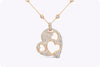 7.65 Carats Total Brilliant Round Micro-Pave Diamond Open-Work Heart Shape Pendant Necklace in Rose Gold