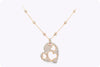 7.65 Carats Total Brilliant Round Micro-Pave Diamond Open-Work Heart Shape Pendant Necklace in Rose Gold