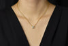 1.00 Carat Emerald Cut Diamond Solitaire Pendant Necklace in Two-Tone Gold