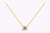 1.00 Carat Emerald Cut Diamond Solitaire Pendant Necklace in Two-Tone Gold