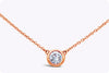 0.47 Carat Round Diamond Bezel Set Solitaire Pendant Necklace in Rose Gold