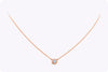 0.47 Carat Round Diamond Bezel Set Solitaire Pendant Necklace in Rose Gold