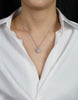 3.05 Carat Heart Shape Diamond Halo Pendant Necklace in White Gold