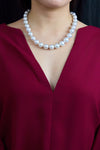 1.54 Carat South Sea Pearl and Diamond Necklace in White Gold