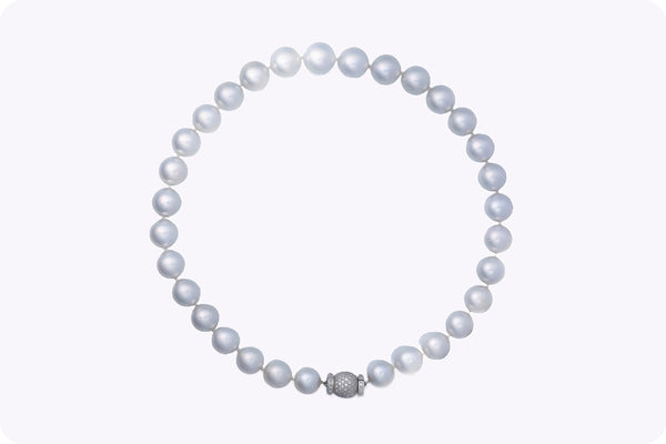 1.54 Carat South Sea Pearl and Diamond Necklace in White Gold