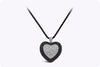 12.40 Carat Micro-Pave Black and White Diamond Heart Pendant Necklace