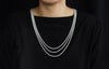54.16 Carats Total Brilliant Round Cut Diamonds Three-Row Long Tennis Necklace in White Gold