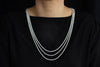 54.16 Carats Total Round Brilliant Cut Diamond Multi-Row Tennis Necklace in White Gold