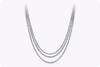 54.16 Carats Total Round Brilliant Cut Diamond Multi-Row Tennis Necklace in White Gold