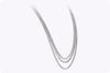 54.16 Carats Total Brilliant Round cut Three-Row Long Tennis Necklace in White Gold