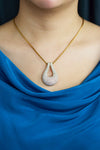 7.96 Carats Total Round Brilliant Cut Diamond Large Pendant in Rose Gold