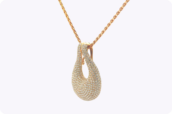 7.96 Carats Total Round Brilliant Cut Diamond Large Pendant in Rose Gold