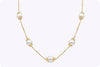 11.21 Carats Total Round Cut Diamond & South Sea Pearl Necklace in Yellow Gold