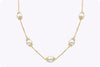 11.21 Carats Total Round Diamond with South Sea Pearl Necklace in Yellow Gold