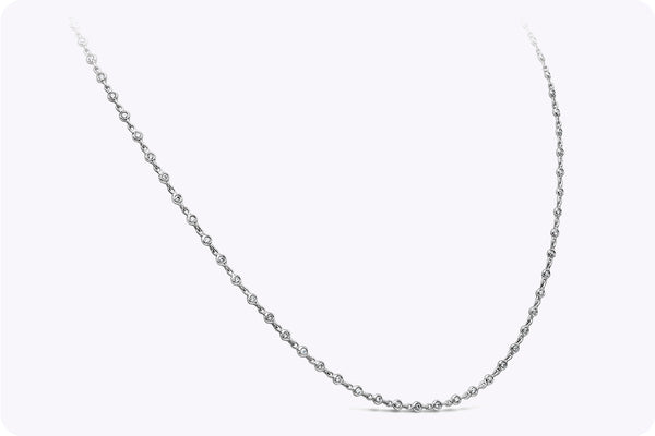 0.62 Carat Total Round Cut Diamonds By the Yard Necklace in White Gold