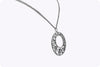 Diamond Floral Swirl Pendant Necklace in Black Rhodium