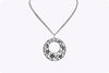 Round Cut Diamond Floral Swirl Pendant Necklace in Black Rhodium