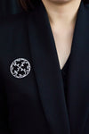 4.14 Carat Round Brilliant Cut Diamond Clover Brooch/Pendant in White Gold