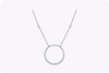 1.15 Carat Round Graduating Diamond Encrusted Circle Pendant Necklace in White Gold