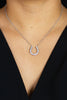 0.70 Carats Total Round Diamond Horse Shoe Pendant Necklace in White Gold