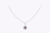 0.32 Carats Oval Cut Ruby and Round Diamond Pendant Necklace in White Gold