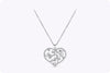0.82 Carats Total Round Brilliant Diamond Openwork Heart Pendant Necklace in White Gold