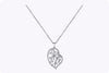 0.69 Carats Total Brilliant Round Diamond Open-Work Fancy Heart Pendant Necklace in White Gold