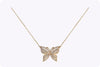 1.01 carats Total Brilliant Round Diamond Butterfly Pendant Necklace in Rose Gold
