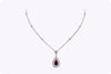 1.41 Carat Pear Shape Ruby and Diamond Pendant Necklace in White Gold