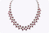 GIA Certified 38.92 Carats Mixed-Cut Burmese Ruby & Diamond Halo Necklace in Two-Tone Gold