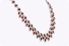 GIA Certified 38.92 Carats Mixed-Cut Burmese Ruby & Diamond Halo Necklace in Two-Tone Gold