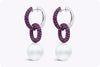 2.70 Carat Pink Sapphire and South Sea Pearl Dangle Earrings in White Gold