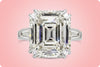 GIA Certified 12.55 Carat Emerald Cut Diamond Three Stone Engagement Ring in Platinum