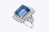 11.48 Carat Blue Aquamarine and Diamond Halo Cocktail Ring in Platinum