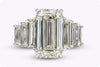 GIA Certified 8.09 Carats Emerald Cut Diamond Seven-Stone Engagement Ring in Platinum