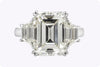 GIA Certified 7.31 Carats Emerald Cut Diamond Three-Stone Engagement Ring in Platinum