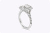 GIA Certified 2.51 Carats Emerald Cut Diamond Halo Engagement Ring in Platinum