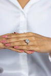 EGL Certified 2.07 Carats Asscher Cut Diamond Halo Engagement Ring in Platinum