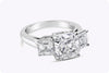 GIA Certified 3.03 Carats Asscher Step Cut Diamond Three-Stone Engagement Ring in Platinum