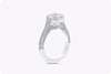 GIA Certified 3.01 Carats Asscher Cut Diamond Engagement Ring in Platinum