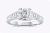 GIA Certified 1.56 Carats Asscher Cut Diamond Engagement Ring in Platinum